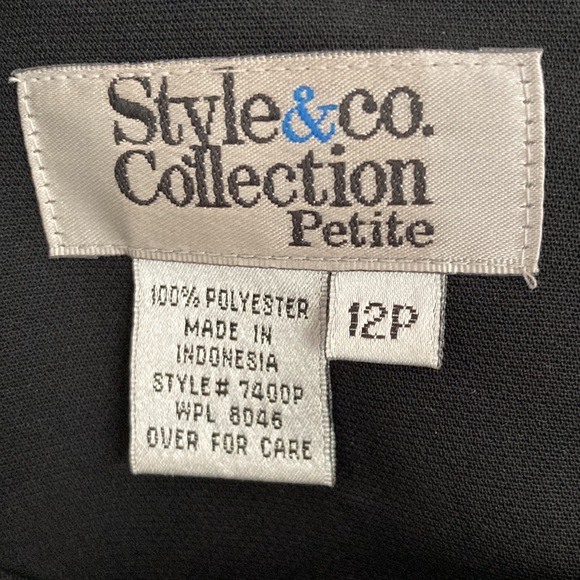 Style & Co. black dress size 12P - Picture 4 of 5